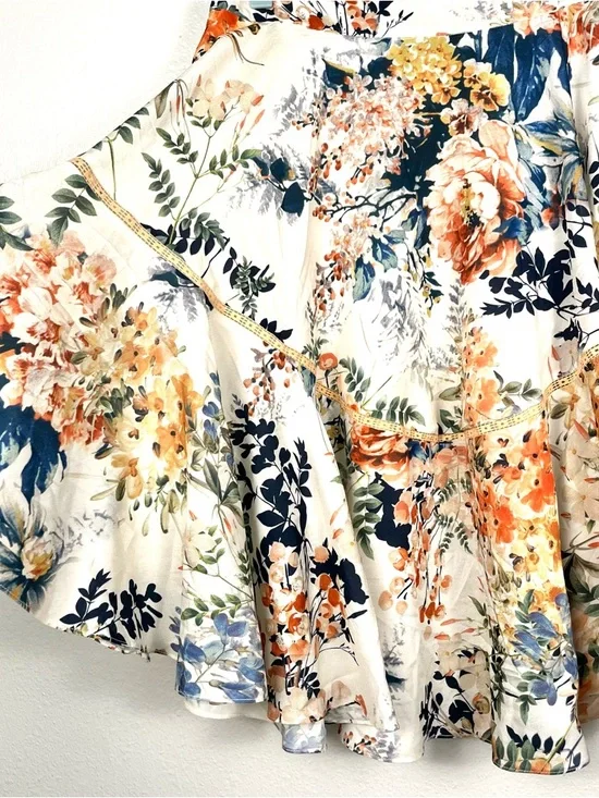 Anthropologie Size 8 Ranna Gill Floral A-Line Jardin Skirt in Multicolor Blooms - Picture 5 of 8